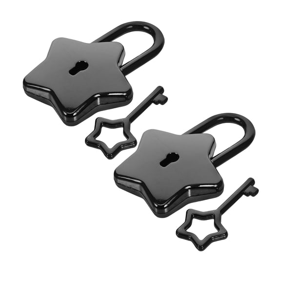 Amosfun 2Pcs Daily Use Padlocks for Luggage Jewelry Box Black Alloy Locks