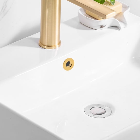 Amosfun 2-Pack Golden Basin Overflow with Leak for Home Bathroom Washbasin and Kitchen Sink