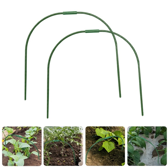 Amosfun 2Pcs Gardening Arched Hooks Greenhouse Rack for Plant Cover and Weather Shield