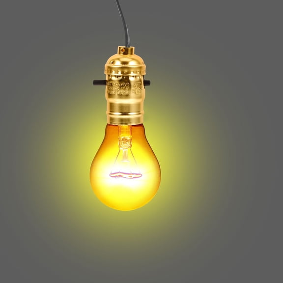 Amosfun 2Pcs Golden Metal Lamp Socket with Switch for Home Use E26 Push Plug Easy Installation