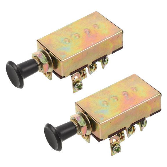 Amosfun 2Pcs Horn Button Switch for Car and Agricultural Vehicles with Easy Installation in Golden
