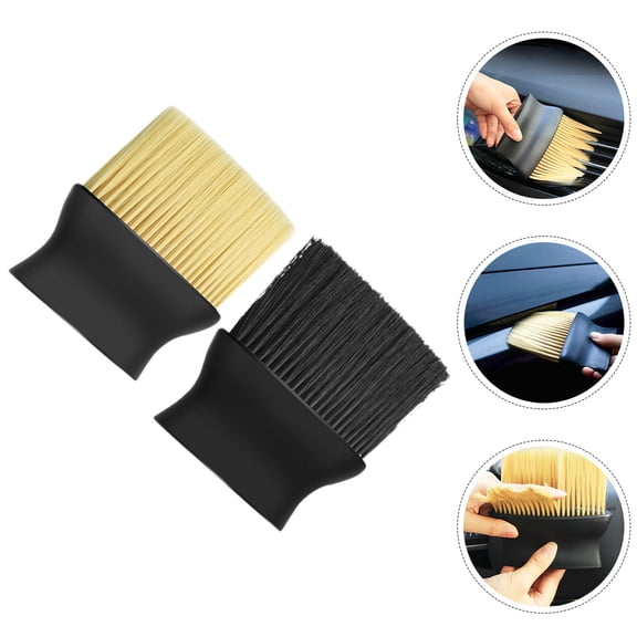 Amosfun 2Pcs Interior Car Duster with Comfortable Grip for Dashboard Dust Removal and Detailing