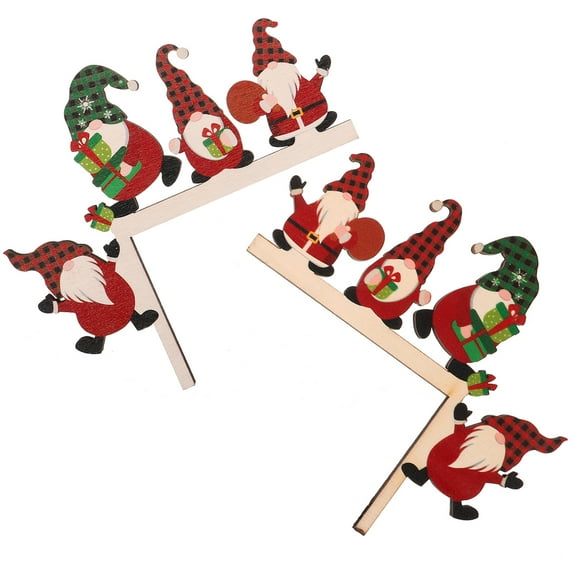 Amosfun 2-Pack Holiday Door Frame Decorations Wooden Christmas Ornaments for Mall, Home, Family & Friends