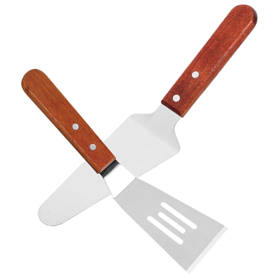 Amosfun 2Pcs Metal Cake and Pie Server with Wooden Handle for Baking and Kitchen Use