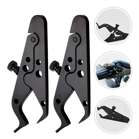Amosfun 2Pcs Black Aluminum Motorcycle Throttle Clamp for Cruise Control Throttle Assist
