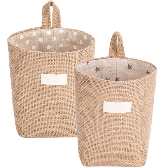 Amosfun 2Pcs Creative Sundries Basket Hanging Storage Bin for Home Desktop Organization