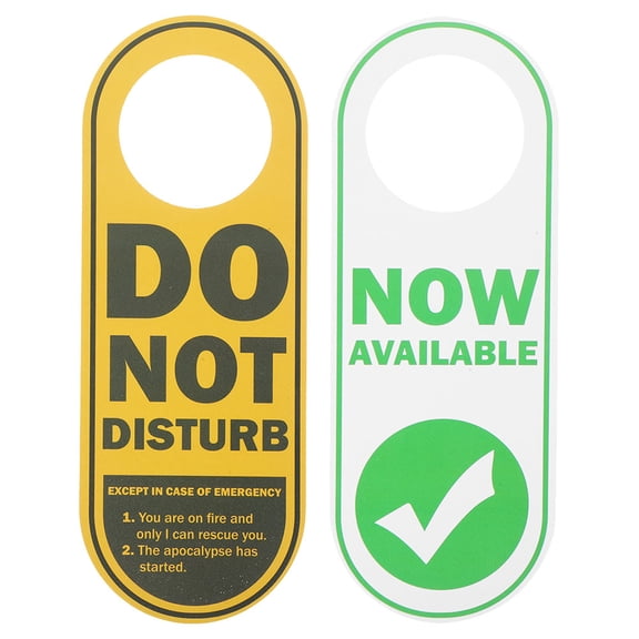 Amosfun 2Pcs PVC Door Knob Hanger Sign Double Sided Do Not Disturb and Now Available Office Decor