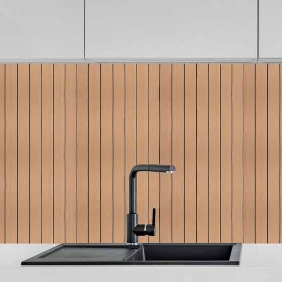 Amosfun 2Pcs Peel and Stick Wall Panels Light Brown Durable Waterproof Bathroom Wall Tile