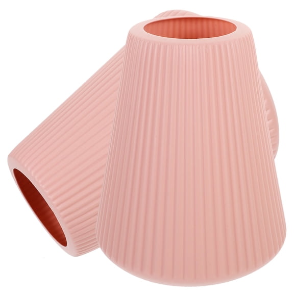 Amosfun 2Pcs Pink Plastic Flower Containers Decorative Vases with Smooth Surface for Home Use