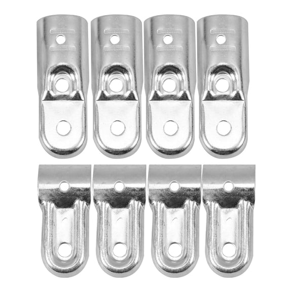 Amosfun 2Pcs Plated Silver Stainless Steel Fence Clamps for Pipe Installation Durable End Rail Fittings