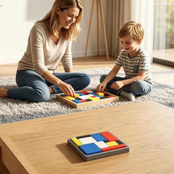 Amosfun 2Pcs Portable Logic Puzzle Building Blocks for Home Concentration and Reasoning Practice