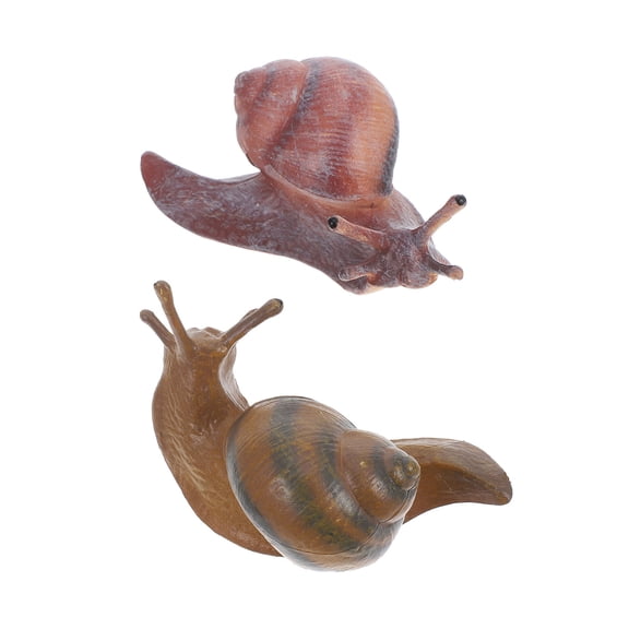 Amosfun 2Pcs Realistic Snail Figurines, Mini Simulation Garden Statues for Bonsai, Terrarium, , Desktop Decor