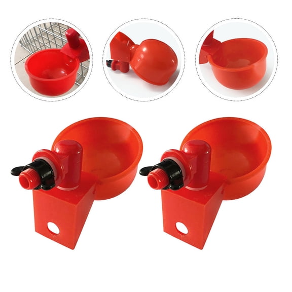 Amosfun 2Pcs Plastic Automatic Chicken Water Feeders for Quail Pigeon Ducks