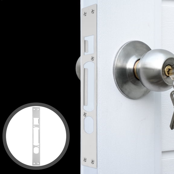 Amosfun 2Pcs Silver Security Strike Plate for Enhanced Door Safety