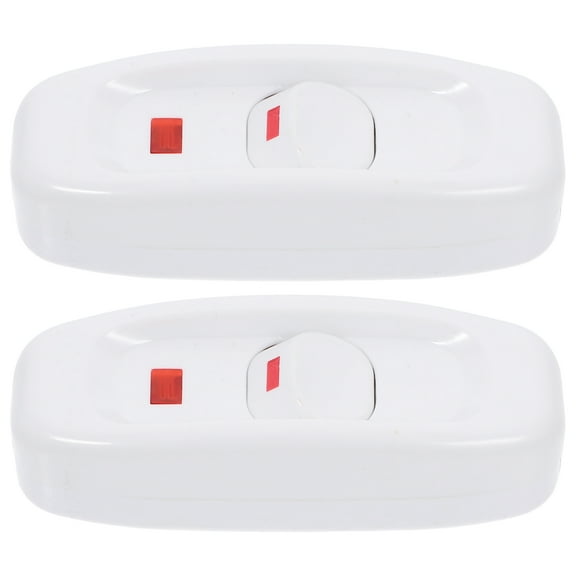 Amosfun 2Pcs Simple Inline Push Switches with Indicator Light for Durable Home Lamp and Floor Light Control