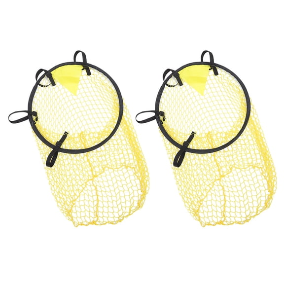 Amosfun 2Pcs Yellow Soccer Goal Practice Net Sturdy Nylon Target Net for Football Training