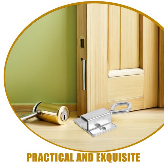Amosfun 2Pcs Stainless Steel Sliding Bolt Latch Lock with Button and Ring Pull for Secure Home Doors