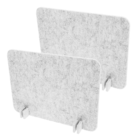 Amosfun 2Pcs Grey Felt Desk Barrier Panels Easy Install Privacy Divider for Office