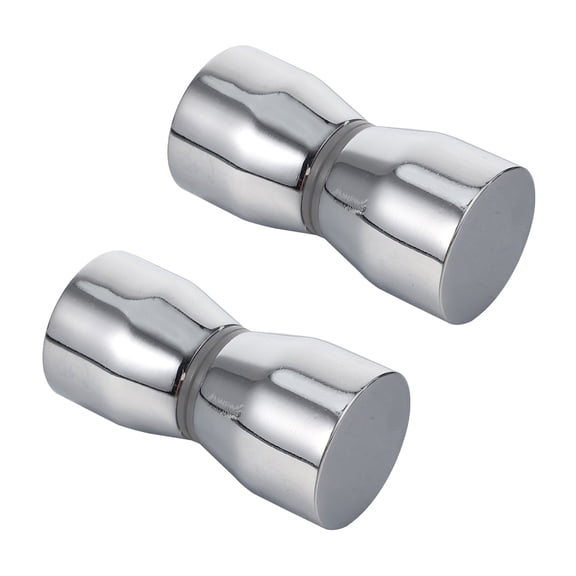 Amosfun 2Pcs Universal Shower Handle Zinc Alloy Silver Round Wide Application for Kitchen Cabinets