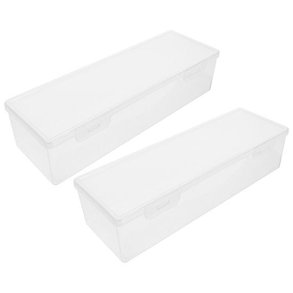 Amosfun 2Pcs White Toast Boxes Sealed Food Storage Containers for Household Users in Refrigerator Organization