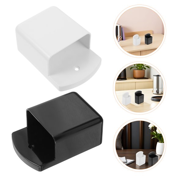 Amosfun 2Pcs White Wall Mounted Remote Holder Adhesive Storage Rack for Bedside and Living Room