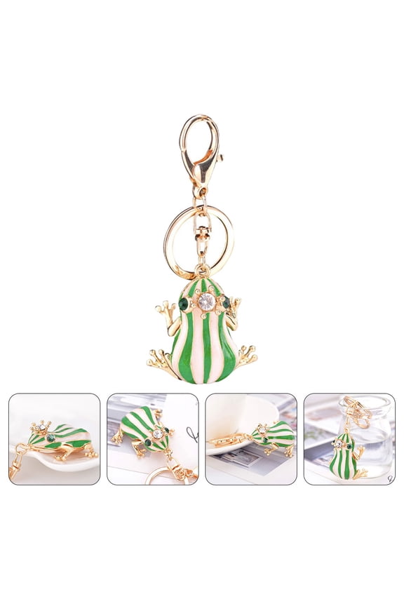 2-Pack Zinc Alloy Frog Keychain Cute Handbag Charm Pendant Accessories