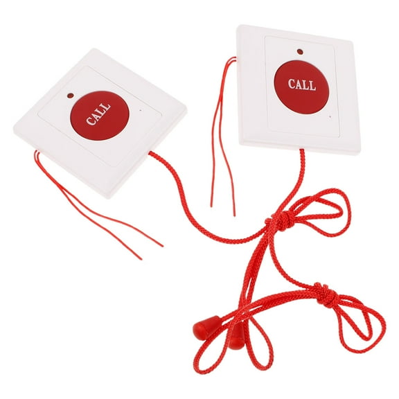 Amosfun 2Pcs Wall Mount Emergency Call Button for Seniors with Antifalse Alarm and Pull Cord