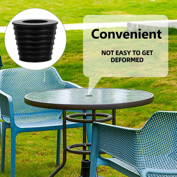 Amosfun 2Sets Black Patio Umbrella Cone Wedge with Ring for Secure Table Umbrella Installation