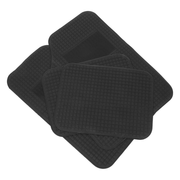 Amosfun 2Sets Durable Black Car Floor Protection Mats Lightweight Auto Foot Mats