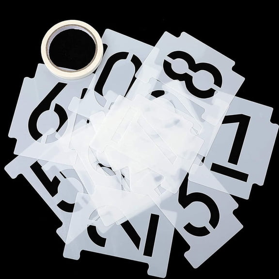 Amosfun 2Sets Durable White Pet Paint Stencils Kit for Curb Numbers and Mailbox Signs
