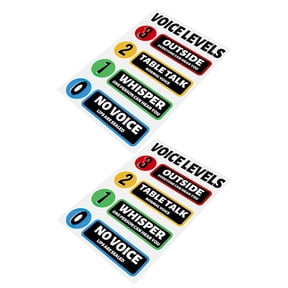 Amosfun 2-Pack PVC Voice Level Wall Stickers Noise Level Chart for Classroom, School, Cafe, Office Decoration