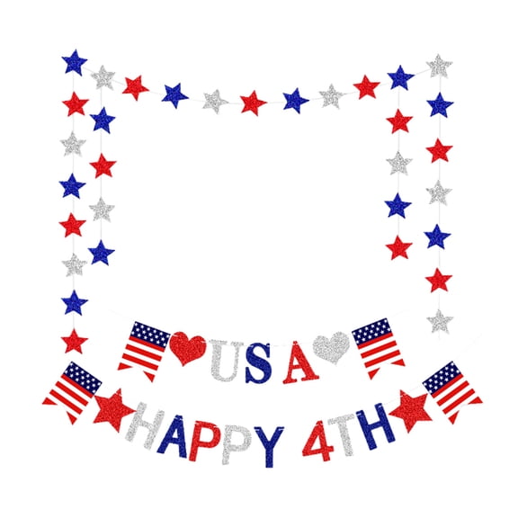 Amosfun 2Sets Assorted Color Paper Bunting Party Decoration Flags for Indoor and Outdoor Use