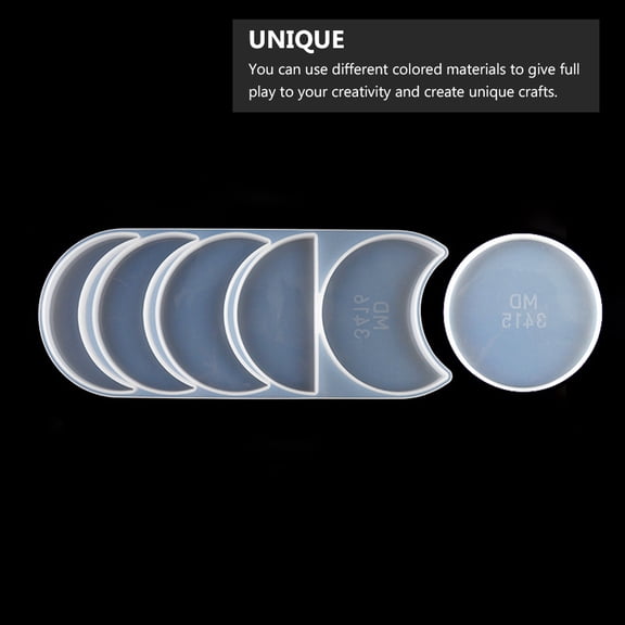 Amosfun 2Sets Transparent Silicone Moon Eclipse Mold for Space Theme DIY Craft Ornament Creation