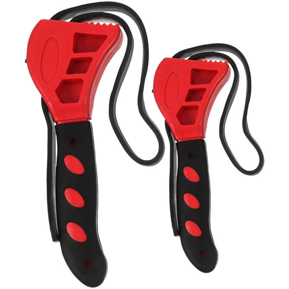 Amosfun 2Pcs Rubber Strap Wrench Opener Red Flexible for Bottles Comfortable Cushioned Handles