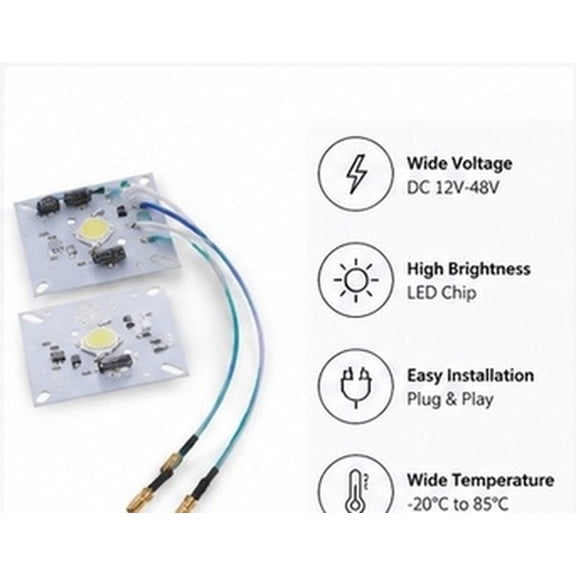 Amosfun 2pcs Bike LED Headlight Module 12w Cob Board 3 Wire