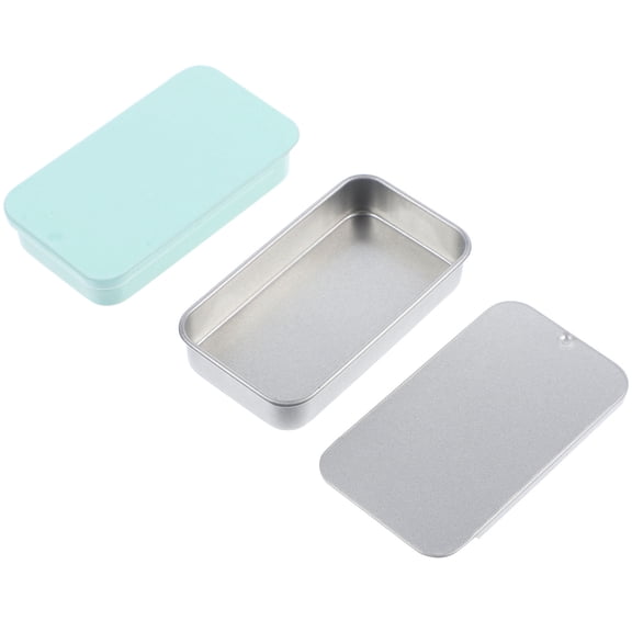 Amosfun 2Pcs Portable Metal Bird Feeder Box with Push Slide Lid Assorted Colors Outdoor Bird Food Case