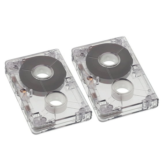 Amosfun 2pcs Blank Audio Tapes Transparent Plastic Speech Recording For Recording Devices