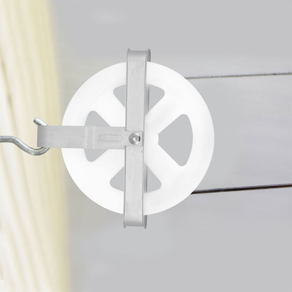 Amosfun 2pcs Pulley Wheel Iron Clothesline Pulley Kit Versatile Application Outdoor Use