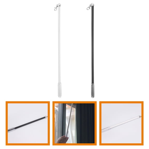 Amosfun 2Pcs Metal Drapery Pull Rod with Compression Resistance for Living Room and Office