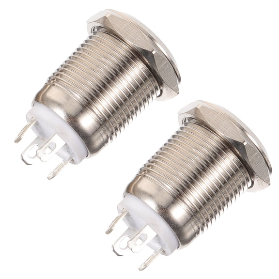 Amosfun 2pcs Doorbell Switch Stainless Steel Golden Circular Edge For Homeowners