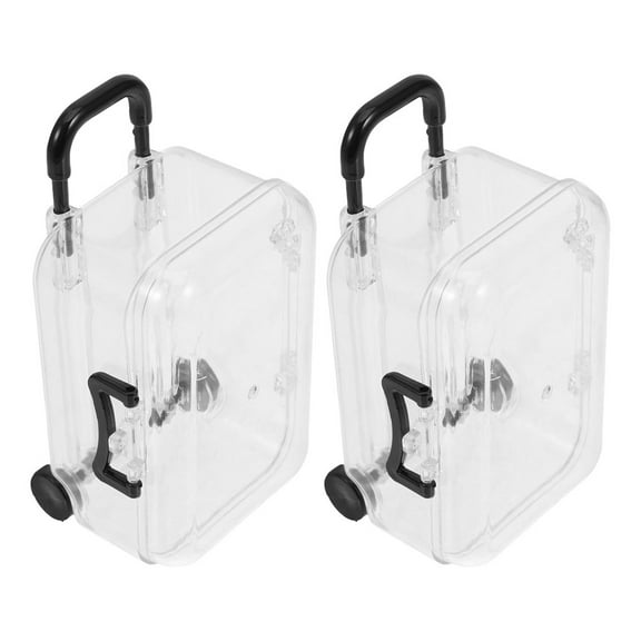 Amosfun Miniature Suitcase Plastic 2Pcs Transparent Dollhouse Accessory for Party Favor