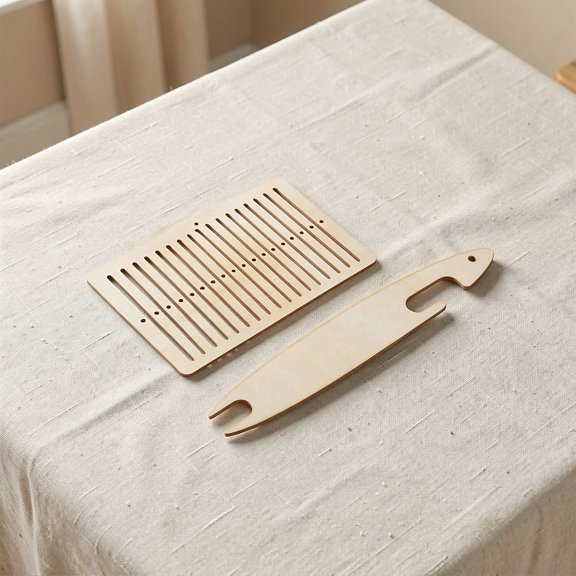 Amosfun 3 Sets Handwoven Belt Loom Wooden DIY Weaving Tool with Shuttle
