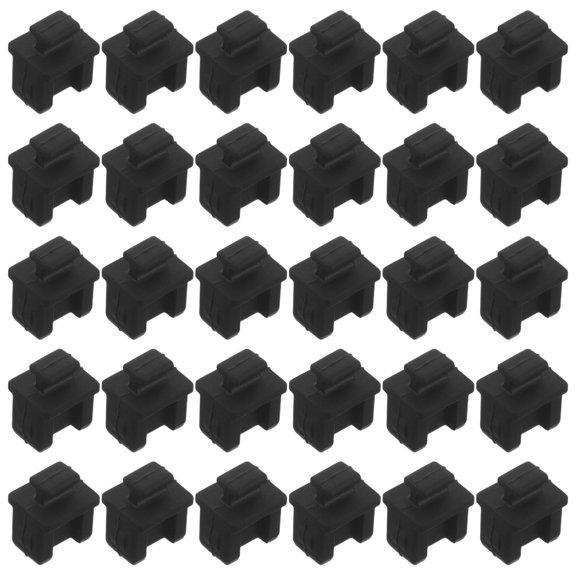 Amosfun 30Pcs Black Silicone Sfp Port Dust Plug Protector for Network Router Transceiver Caps