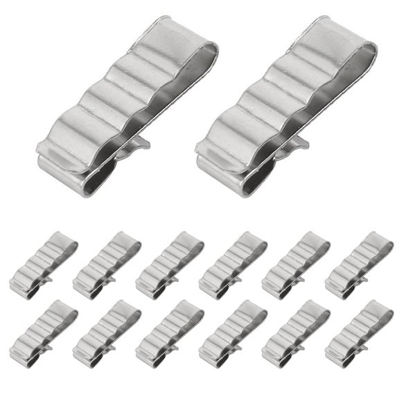 Amosfun Stainless Steel Photovoltaic Cable Clamp Silver 30Pcs