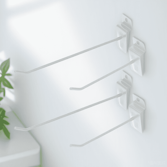 Amosfun Slatwall Hooks White Iron Easy Install Storage Display 30Pcs
