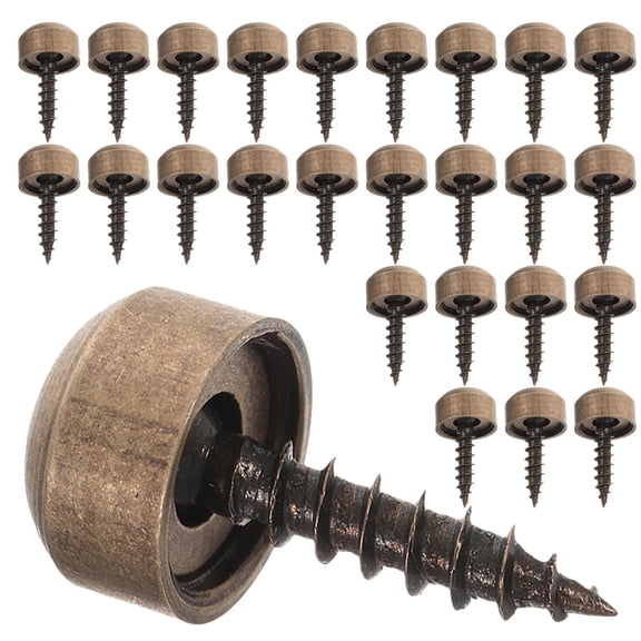 Amosfun 32Pcs Alloy Decorative Screws with Caps for Easy Installation in Furniture and Wall Fixtures