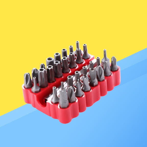 Amosfun 33 Pcs Security Bit Set Tamper Proof Star Bit High Speed Steel Assorted Color for Vehicle Repair