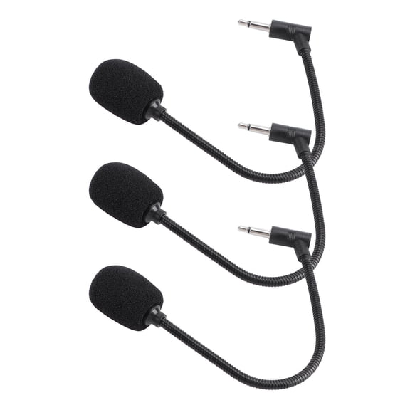 Amosfun 3-Piece Black Microphone Set with 4-Pole Stereo Sound for Computers and Phones