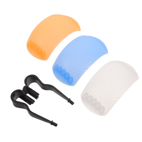 Amosfun 3Pcs Camera Flash Diffuser Cover Assorted Colors Clip on Soft Lighting Dome for Dslr Flash