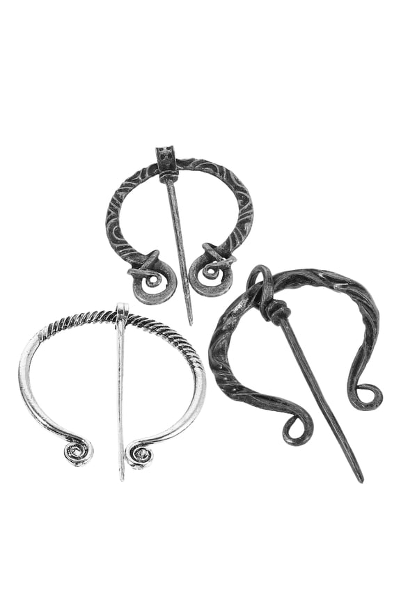 3Pcs Durable Metal Viking Brooch Set Renaissance Cloak Pins for Scarf and Shawl Decoration
